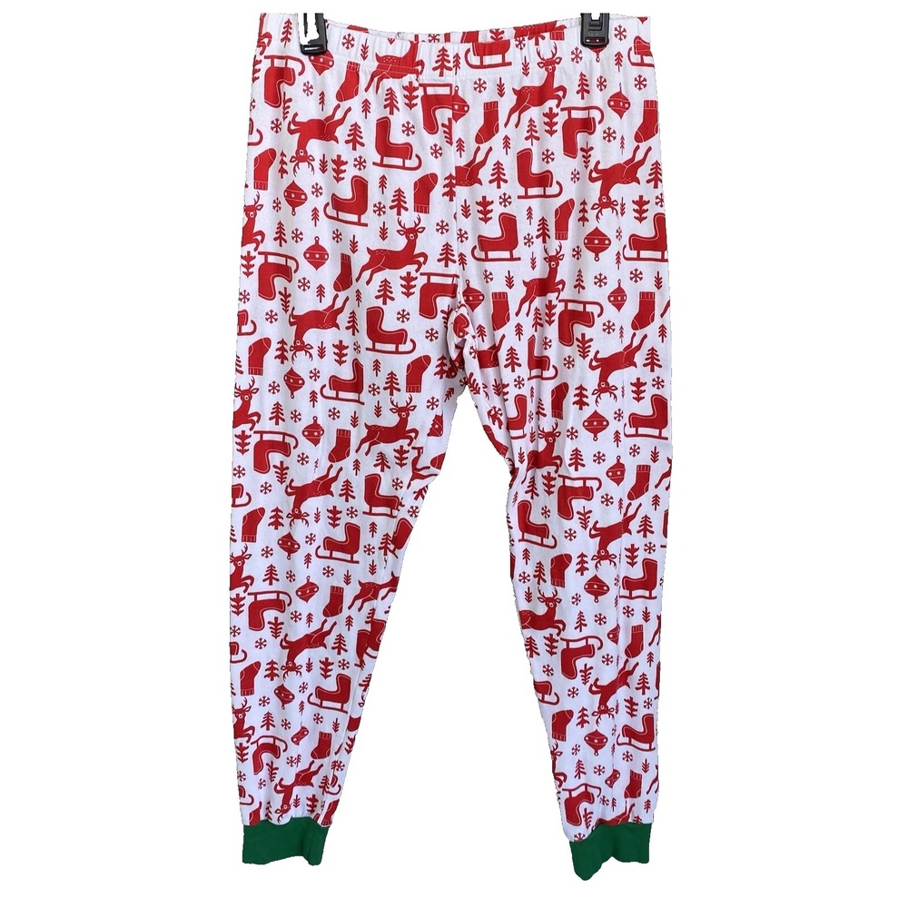 Carter`s Adult Women L Pajama Lounge Pants Cotton Xmas Knit Sleepwear Pull-On